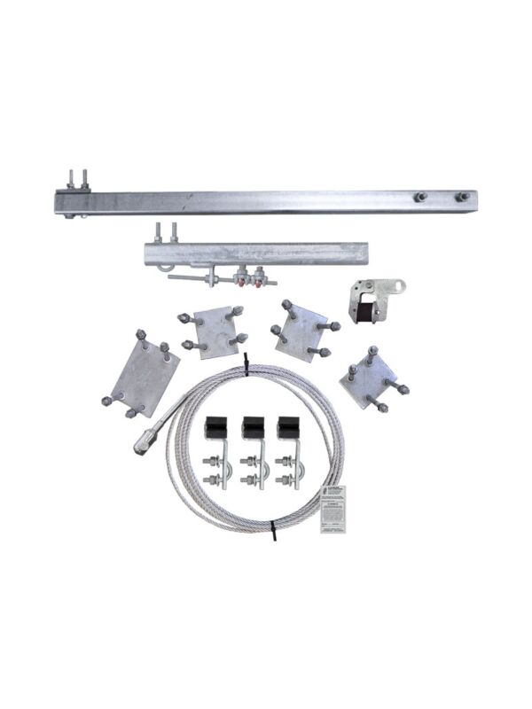 220ft Ladder Mount Safety Climb System HDG with Galv Cable and 60 Top Bracket, Phoenix Mount