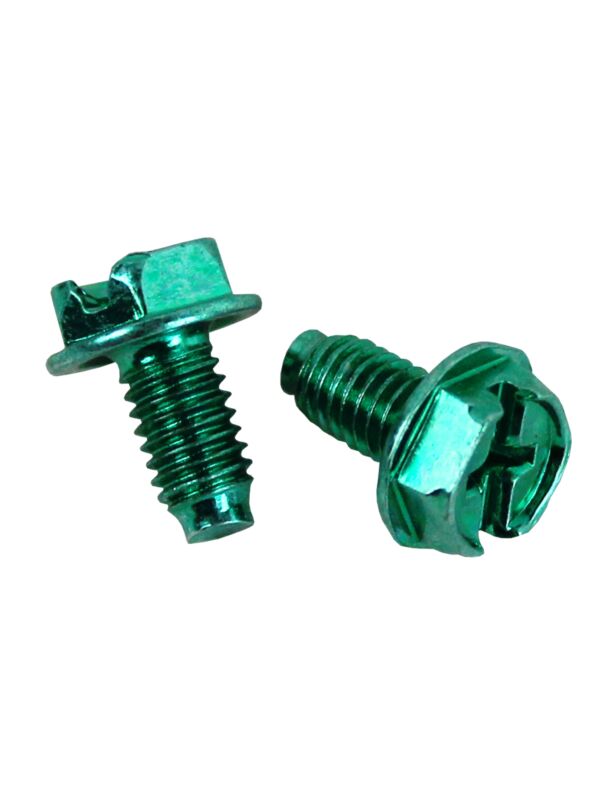 10-32 x 3/8 Hex Washer Phillips Head Machine Screw Zinc Green (Ground Screw) 100/Box - 7000/Ctn