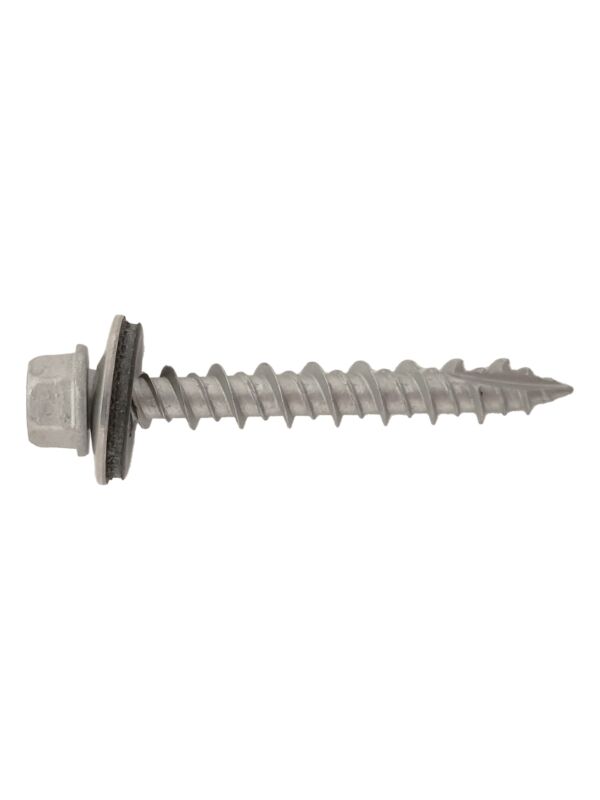 10-14 x 1-1/2 Hex Pole Gripper Screw Coated w/ Stainless EPDM Bonded Washer, Type 17 Pt - 2500/Ctn