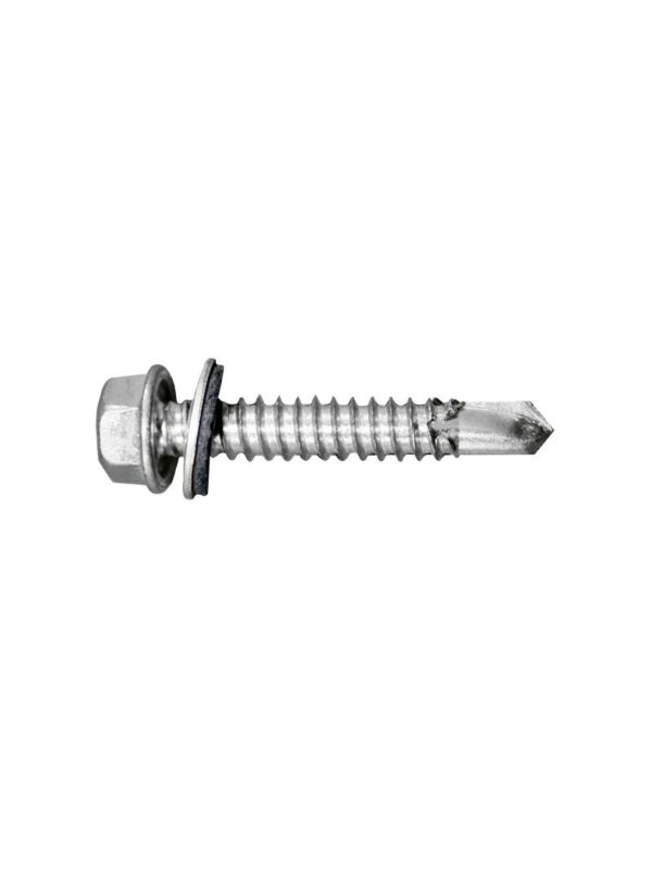 12-14 x 2 Hex Washer Head Self Drilling Screw #3 Pt Galvanized with Neo Bonded Washer 1500/Ctn