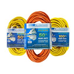 50ft x 12/3 Yellow Extension Cord All Weather with Lighted Ends 5/Box