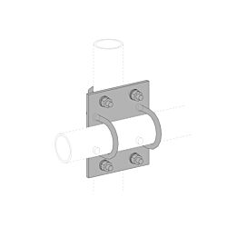 2-3/8" x 2-7/8" Crossover Plate Assembly Galvanized with Hardware