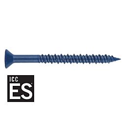 1/4 x 2-3/4 XCS-F Flat Head Torx Drive (T30) Blue Concrete Screw, ICC Approved for Cracked/Uncracked Concrete 100/Box - 1000/Ctn