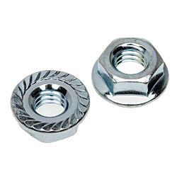 1/4-20 Serrated Flange Hex Lock Nut Zinc 100/Box - 4000/Ctn