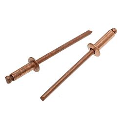 1/8 42 Blind Rivet Copper Barrel / Copper Plated Steel Mandrel (Grip Range: 0.063" - 0.125") 100/Box