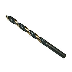 No 25 HSS Jobber Drill Bit Wire Black Oxide & Gold 135° Split Point 12/Pack