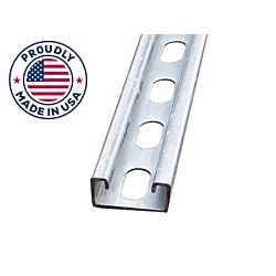1-5/8 x 20ft Strut Channel Pre-Galvanized 12ga Short Slot, Domestic - 25/Bundle