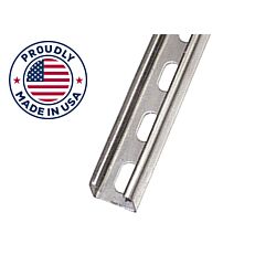 1-5/8 x 10ft Strut Channel Gr 316 Stainless Steel 12ga Short Slot, Domestic - 50/Bundle