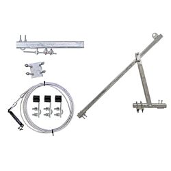 110ft Ladder Mount Safety Climb System HDG with Galvanized Cable and Curved Mount