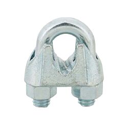 1/4 Wire Rope Clip Malleable Electro-Galvanized 250/Box (Nuts are 1/2" Socket Size)